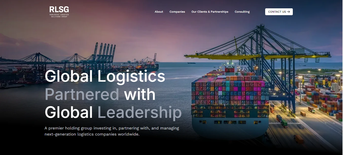 RLSG logistics holding group corporate website homepage built in Elementor